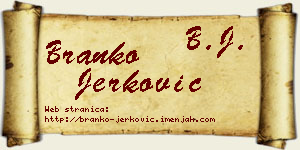 Branko Jerković vizit kartica